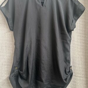 Elegant Black Short Sleeve Women's Top